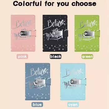 Записная книжка «Защита секретов» с кодовым замком, утолщенная ежедневник, журнал, блокнот, подарки чёрный