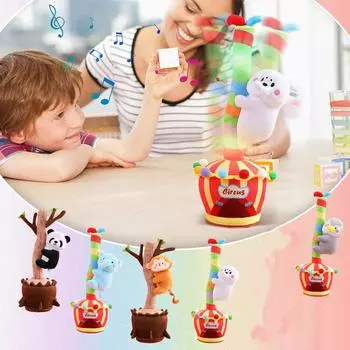 Записывающие елочные игрушки, которые могут петь и говорить, танцевальные игрушки, которые говорят то, что вы говорите, мягкие плюшевые игрушки-животные One Size