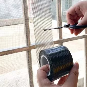 Заплатка для оконного экрана, самоклеящаяся, сильная липкость, мелкая сетка, оконный экран, ремонтный комплект для сломанного отверстия, товары для дома чёрный