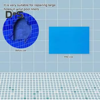 Заплатка для ремонта покрытия бассейна 125 x 85 см, самоклеящаяся заплатка, обрезаемая по размеру, заплатка для ремонта протечек для надувных бассейнов, устанавливаемых в земле, над землей, надувных матрасов для лодок синий