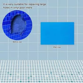 Заплатка для ремонта покрытия бассейна 125 x 85 см, самоклеящаяся заплатка, обрезаемая по размеру, заплатка для ремонта протечек для надувных бассейнов, устанавливаемых в земле, над землей, надувных матрасов для лодок синий
