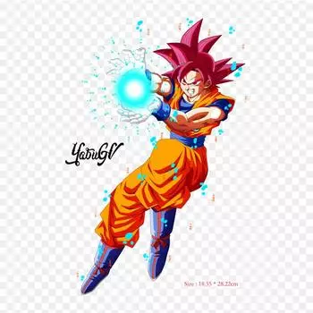 Заплатки для сумки для одежды, термонаклейки с утюгом на термонаклейках Goku Ssj Dios Goku Super Saiyan, моющиеся теплопередачи