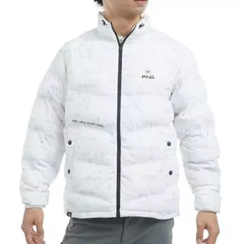 Заполненный блузон с застежкой-молнией для гольфа, выкройка LL [Pin Apparel] для мужчин (Стретч/Термос) / / 621-4220001 032_Белый