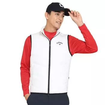 Заполненный жилет с полной молнией для гольфа C24216100 [Callaway] мужской (Star Stretch Repellent, дышащий, ветрозащитный) / / 1030_Белый
