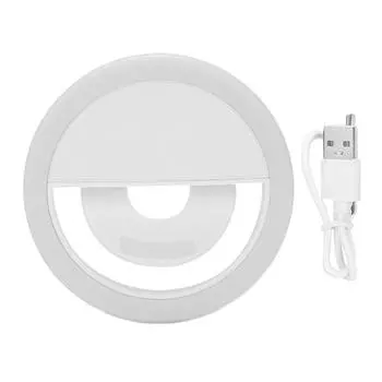 Заполняющий свет для мобильного телефона Регулируемая светодиодная круглая лампа с зарядкой от USB для потоковой передачи данных