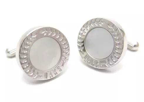 Запонки DAKS Carving Ivy White Pearl (Запонки/Запонки) белый