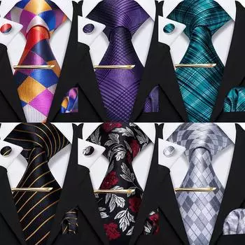 Мужской набор - галстук, запонки, платок N-5211