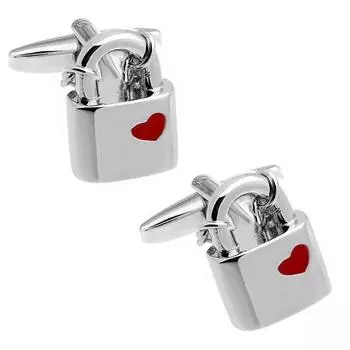 запонки с замком в форме сердца запонки запонки n01815 серебряный
