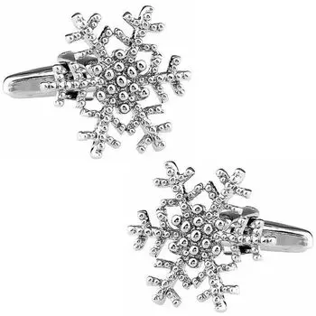 Запонки серебряные «Снежинка» Запонки n00567 серебряный