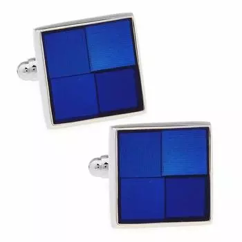 Запонки в клетку Blue Square Запонки Запонки n02055 синий