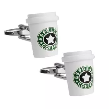 Запонки в виде чашки кофе эспрессо запонки запонки n02018 белый
