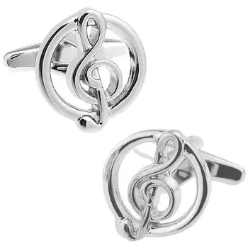 запонки в виде скрипичного ключа, запонки, запонки n01922 серебряный
