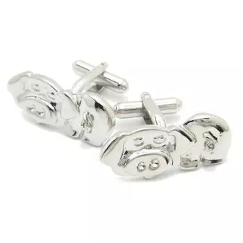 Запонки в виде смешной свиньи, запонки, запонки серебряный