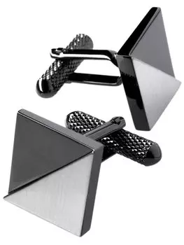 Запонки Японские латунные геометрические запонки черные серебряные [Tabarat] мужские