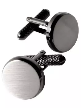 Запонки Запонки Круглые конусные запонки Подарочные Сделано в Японии Латунь [Tabarat] Мужские (Черное серебро)