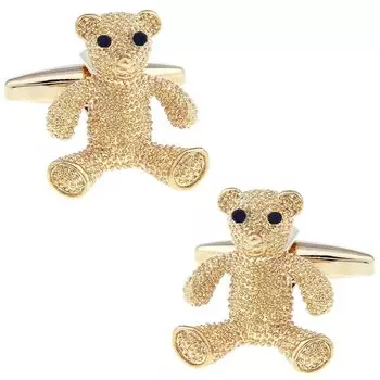 Запонки золотые с плюшевым мишкой запонки запонки n01324 золотой