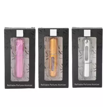Заправляемый флакон-распылитель для духов, чехол для ароматизатора, косметический флакон-распылитель 5 мл Silver