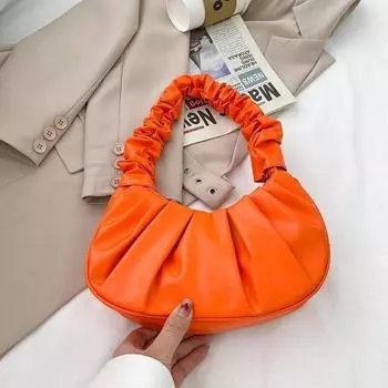 Запуск плиссированных сумок через плечо для женщин из искусственной кожи, сумка через плечо облако, маленькая сумка