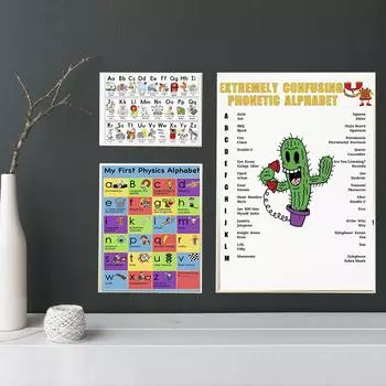 Запутывающий алфавит пиньинь, физический постер, художественный настенный принт, фото, современная картина на холсте, детский сад, скандинавский домашний декор 21cm30cm NoFrame