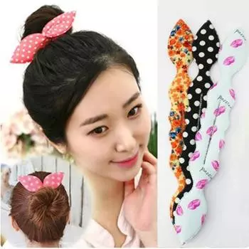 Заячьи ушки, булочка, косичка, женская повязка для волос, укладка, зажим, палочка, губка, зажим, булочка для женщин 12