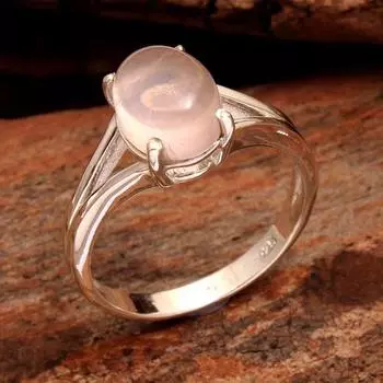 Заявление Ювелирные изделия, Кольцо из розового кварца, Ювелирные изделия ручной работы, Серебро 925 пробы, Серебряное кольцо 4.5 розовый