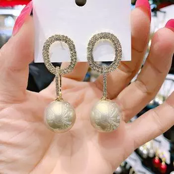 Заявление Красные жемчужные серьги-подвески для женщин Новые серьги ювелирные изделия Красный шампанского цвета Серый красный