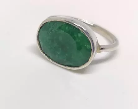 Заявление о изумрудном кольце, женское кольцо, стерлинговое серебро 925 пробы, кольцо с драгоценным камнем, кольцо с зеленым камнем, подарок для нее 4.5