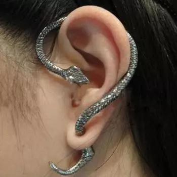 Заявление серьги модные серьги-манжеты Огненный дракон-гвоздик в форме змеи ювелирные изделия в стиле панк