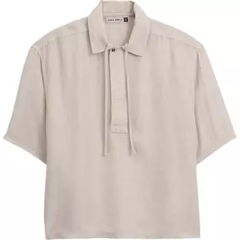 Zara Boxy Fit Polo Collar Short Sleeve Shirt Men shirts White 4088905-712 M