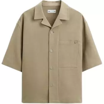 Zara Button Minimalist Versatile Short Sleeve Shirt Men shirts 5581062-706 L