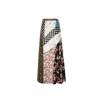 Zara Casual Printed Color Block Polka Dot Leather Maxi Skirt Women skirts Multicolor 1966500020 S