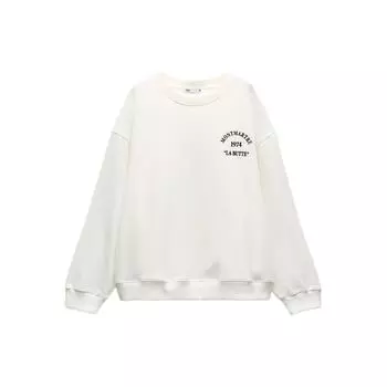 Zara Casual Printed Loose Sweatshirt Women tops White 0264054 250 M