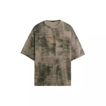 Zara Casual Printed Round Neck Short Sleeve T-Shirt Men Tops Brown 4090400-707 L