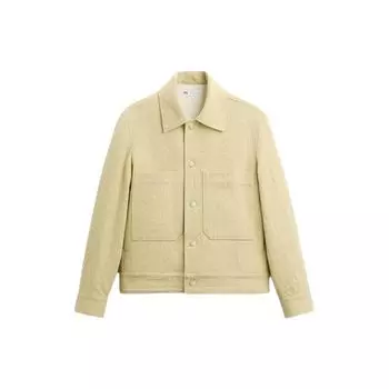 Zara Casual Solid Color Short Work Style Lapel Jacket Men Jackets Light-Green 3057145-511 M