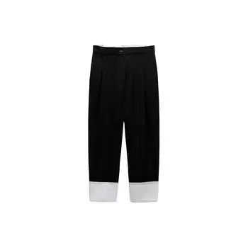 Zara Chiffon Pants Casual Mid Waist Women Pants Black 4391407 800 M