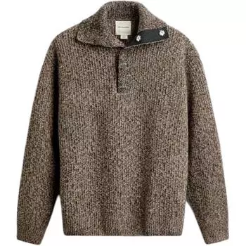 Zara Collaboration FW24 Однотонный универсальный вязаный свитер с высоким воротом и длинными рукавами для мужчин 5755365700 M