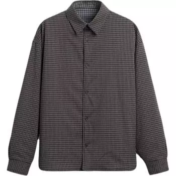 Zara Color Block Plaid Comfortable Loose Long Sleeve Shirt Men shirts Black 9621301-099 XL