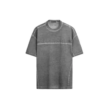 Zara Comfortable Letter And Number Print Round Neck Loose Short Sleeve T-Shirt Men Tops Gray 00362490922-36 XL