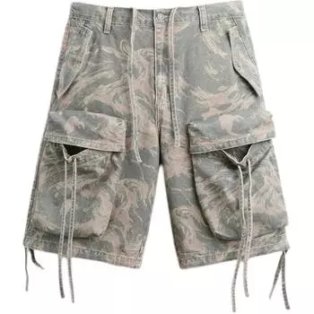 Zara Comfortable Loose Wash Printed Casual Shorts Men shorts Gray 0840414-802 S