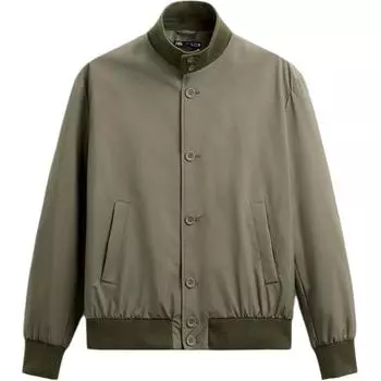 Zara Comfortable Solid Color Minimalist Button Jacket Men jackets Olive-Green 8281210-515 L
