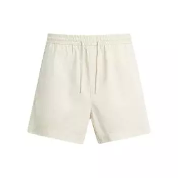 Zara Comfortable Solid Color Versatile Lace-Up Casual Shorts Men shorts Faded-White 04877310251-36 S