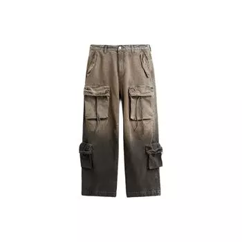 Zara Gradient Straight Leg Loose Jeans Men bottoms Brown 0840401 700 M