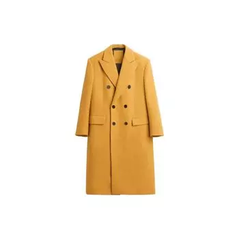 Zara Harry Lambert Collaboration Vintage Double-Breasted Long Wool Coat Unisex Coats Orange 06711881305 L