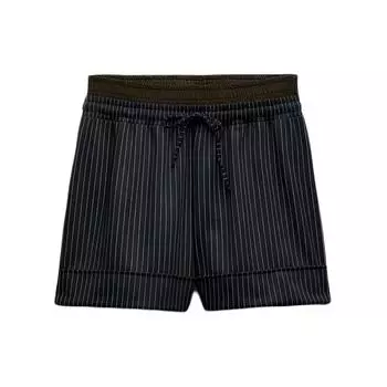 Zara High-Waisted Striped Casual Shorts Women shorts Black White 0219300-084 L