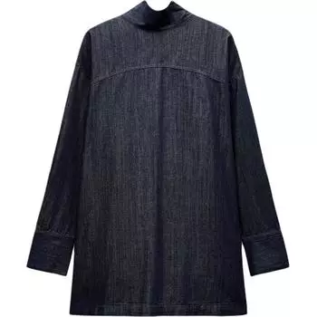 Zara Хлопковая рубашка на пуговицах с бабочкой, длинные рукава, женские рубашки, синяя 05216254-35 M