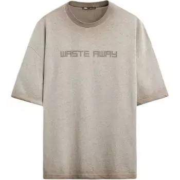 Zara Letter Print Casual Round Neck Short Sleeve T-Shirt Men Tops Light-Brown 3665408-730 XL
