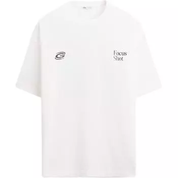 Zara Loose Cotton Printed Crew Neck Short Sleeve T-Shirt Men Tops Faded-White 6224325-251 M