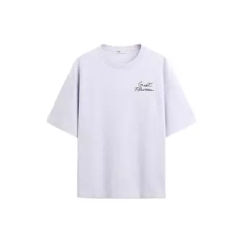 Zara Loose Fit Printed Letter And Number Round Neck T-Shirt Men T-Shirts Purple 6224461-612 M