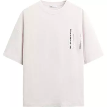 Zara Loose Fit Round Neck Short Sleeve Patchwork Printed Casual T-Shirt Men tops Pink 6224487-622 L