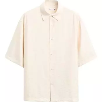 Zara Loose Fit Solid Color Comfortable Polo Shirt Men shirts Off-White 5821373-712 XL